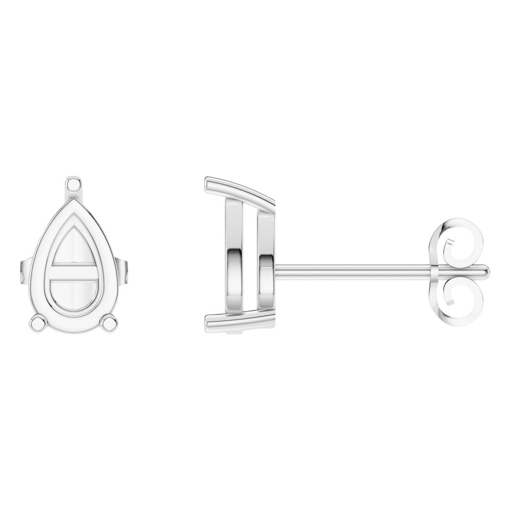 EA-4291 White Gold Earrings UNSET - Main View