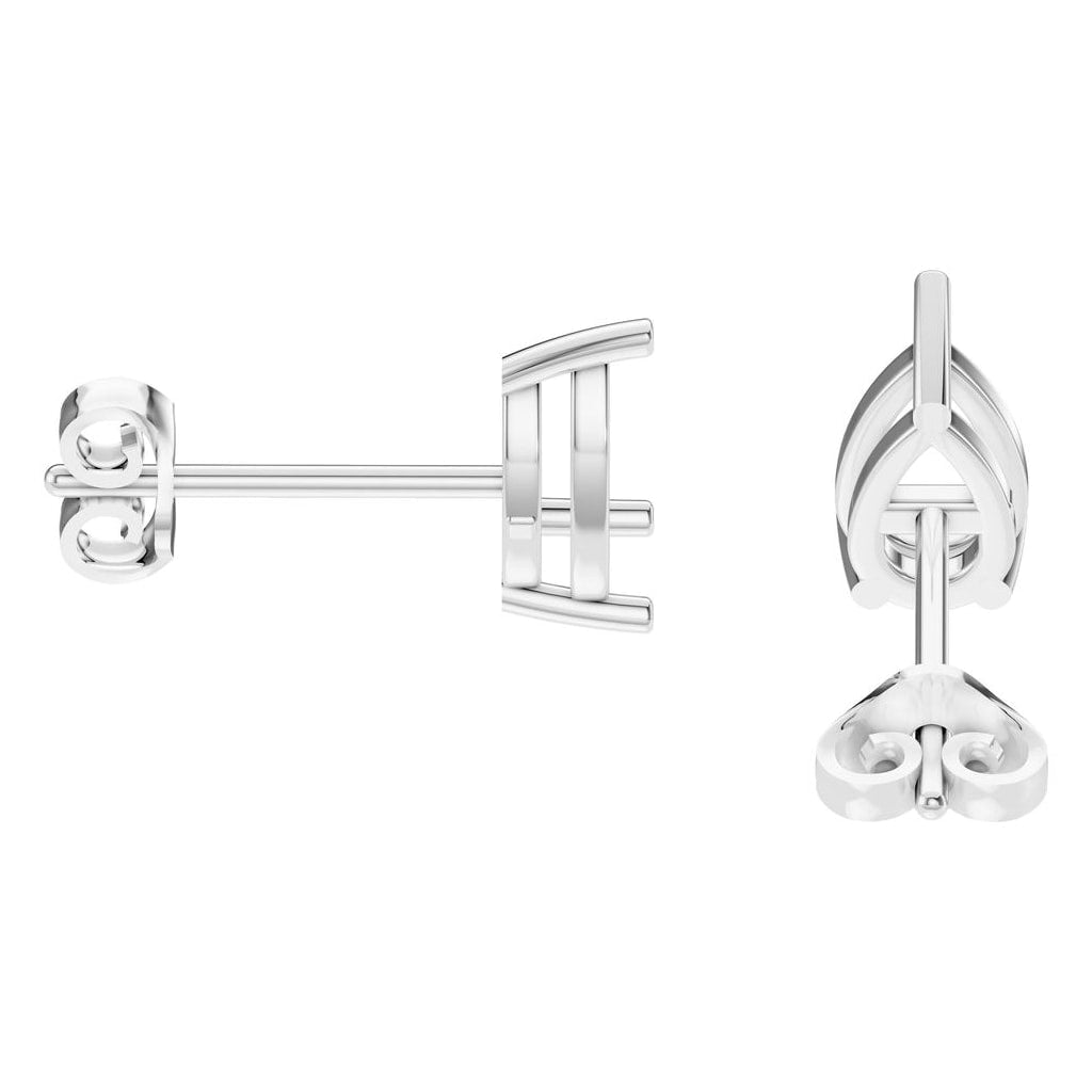 EA-4291 White Gold Earrings UNSET - Side View