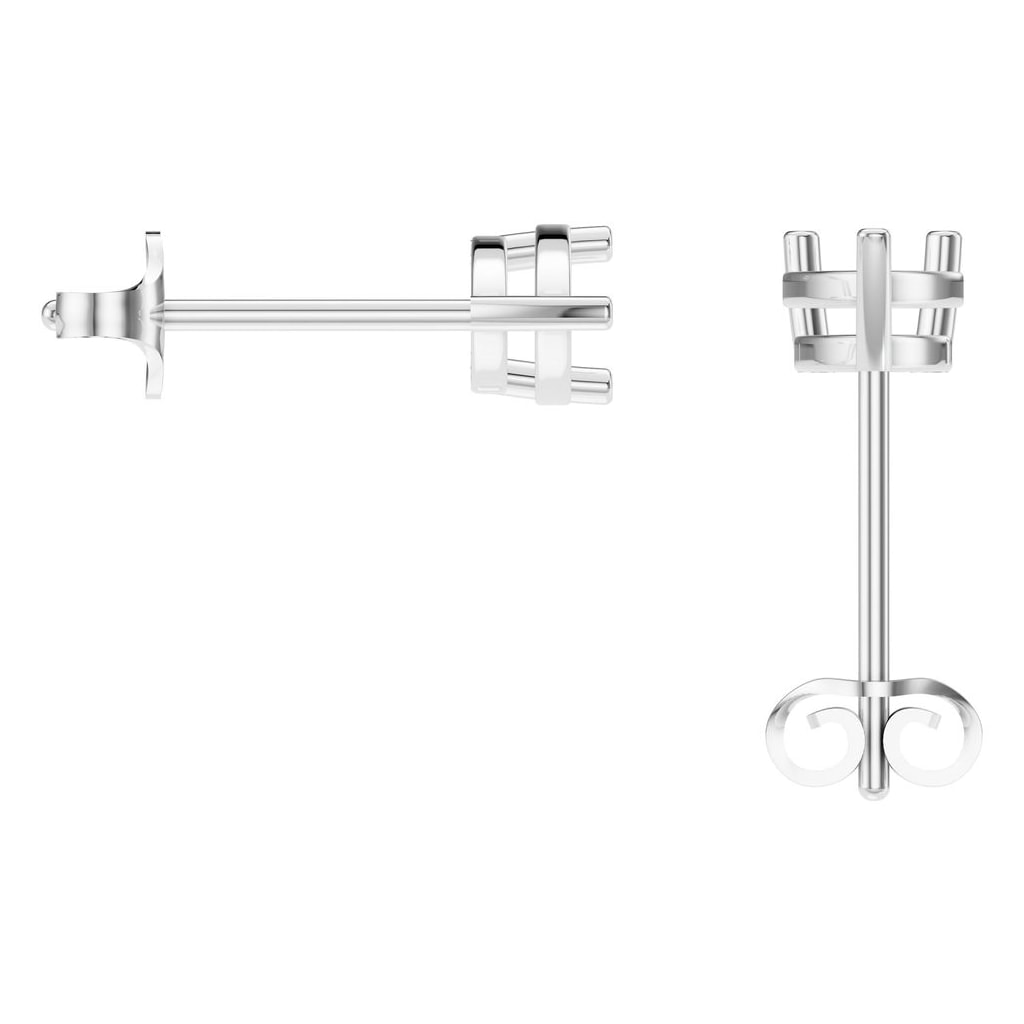 EA-4291 White Gold Earrings UNSET - BACK
