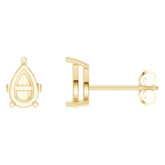 EA-4291 Yellow Gold Earrings UNSET - Main View
