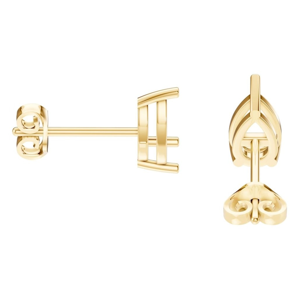 EA-4291 Yellow Gold Earrings UNSET - Side View