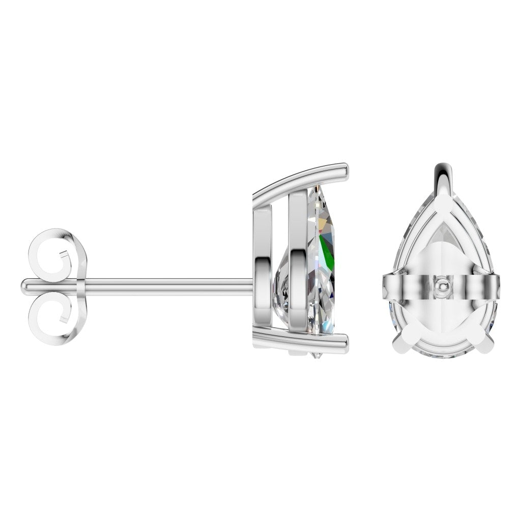 EA-4291 White Gold Earrings SET - ANGLE