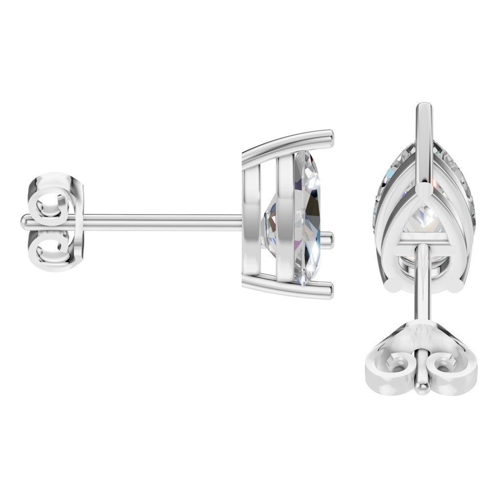 EA-4291 White Gold Earrings SET - Side View
