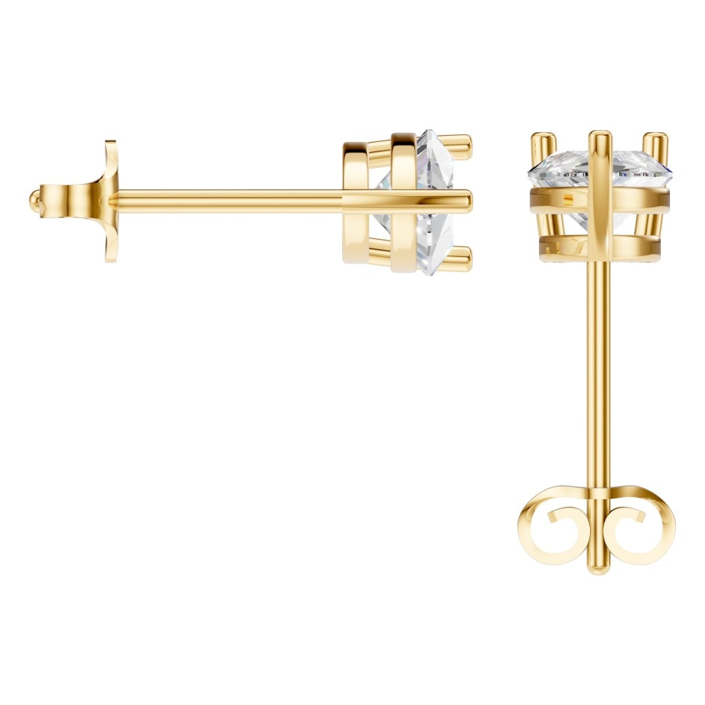 EA-4291 Yellow Gold Earrings SET - BACK