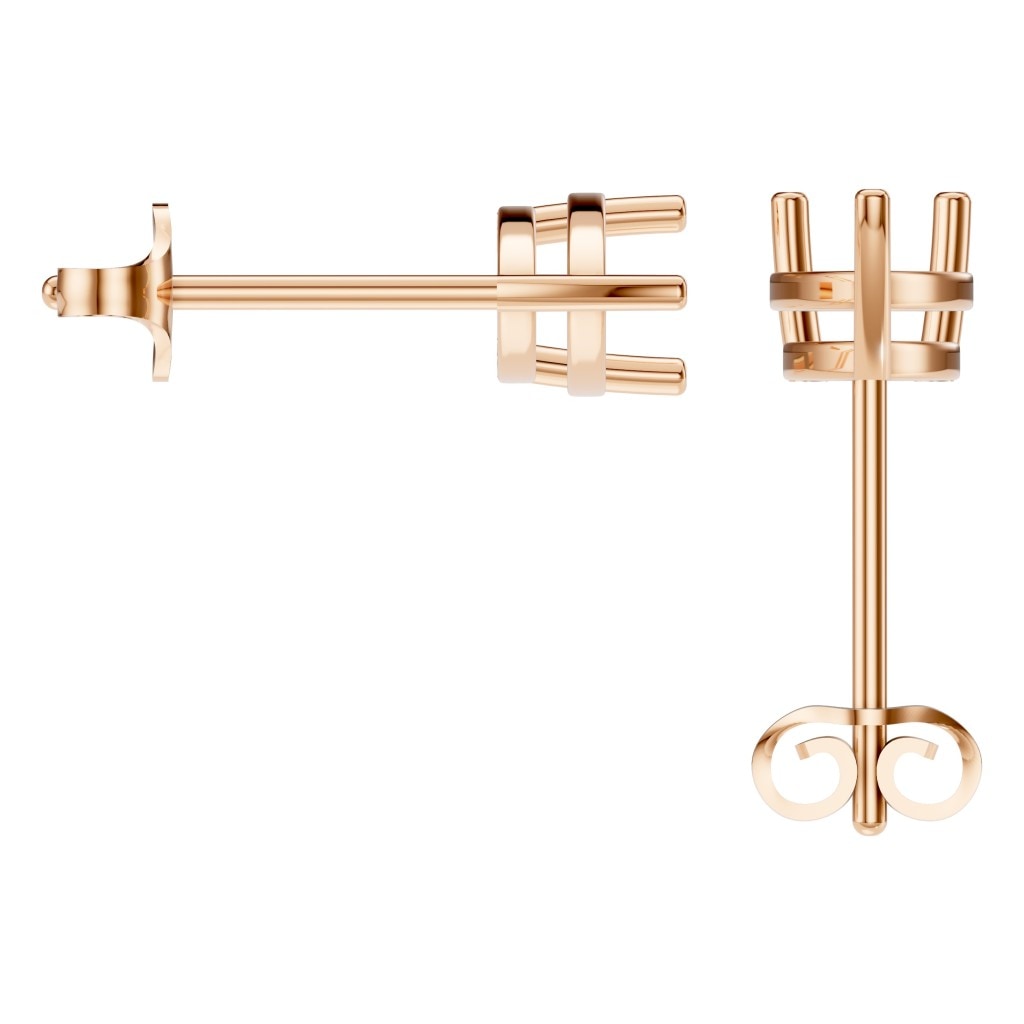 EA-4291 Rose Gold Earrings UNSET - BACK