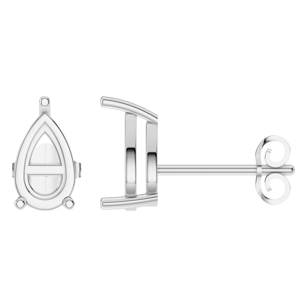 EA-4291 White Gold Earrings UNSET - Main View