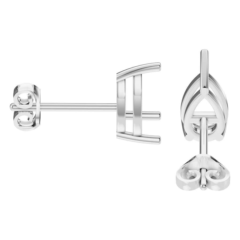 EA-4291 White Gold Earrings UNSET - Side View