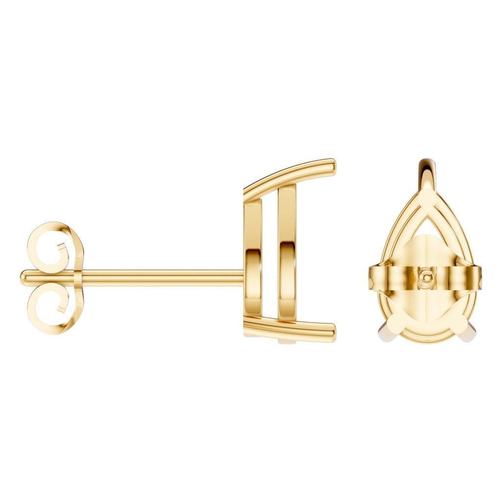 EA-4291 Yellow Gold Earrings UNSET - ANGLE