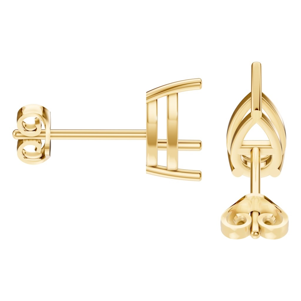 EA-4291 Yellow Gold Earrings UNSET - Side View