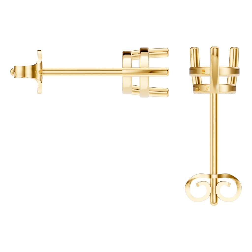 EA-4291 Yellow Gold Earrings UNSET - BACK