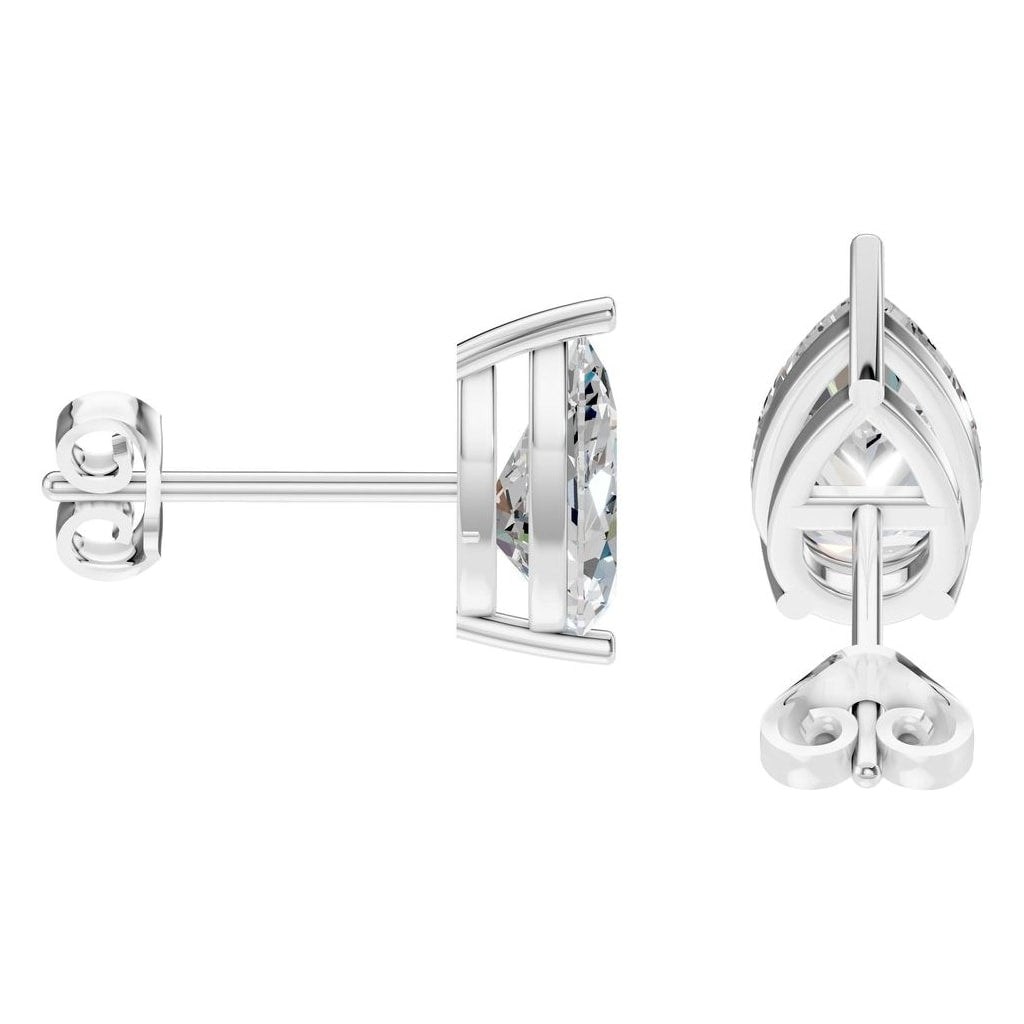 EA-4291 White Gold Earrings SET - Side View