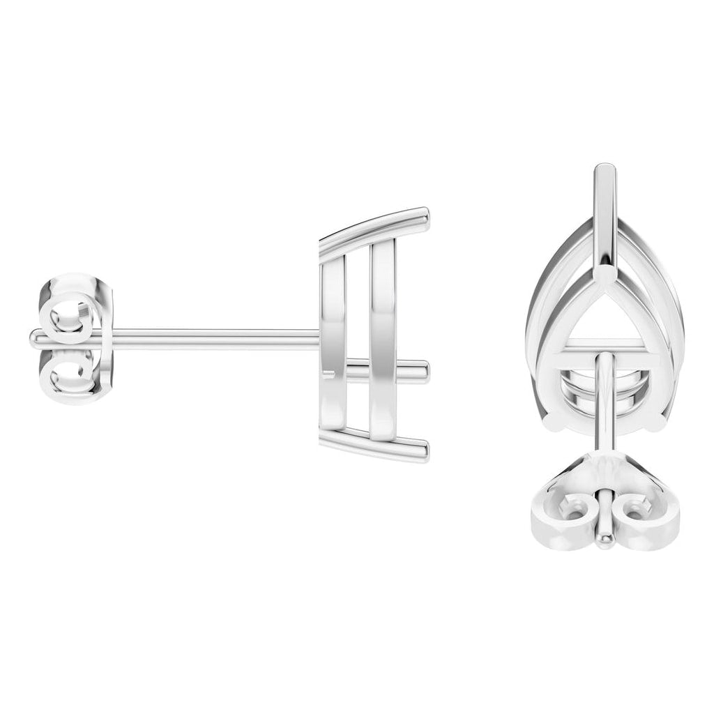 EA-4291 White Gold Earrings UNSET - Side View