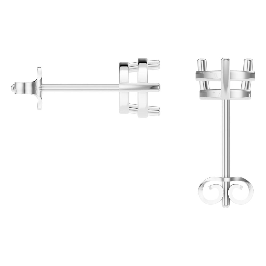 EA-4291 White Gold Earrings UNSET - BACK