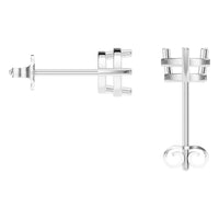 EA-4291 White Gold Earrings UNSET - BACK