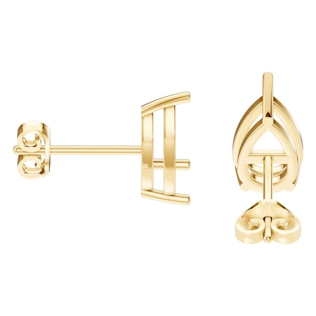 EA-4291 Yellow Gold Earrings UNSET - Side View