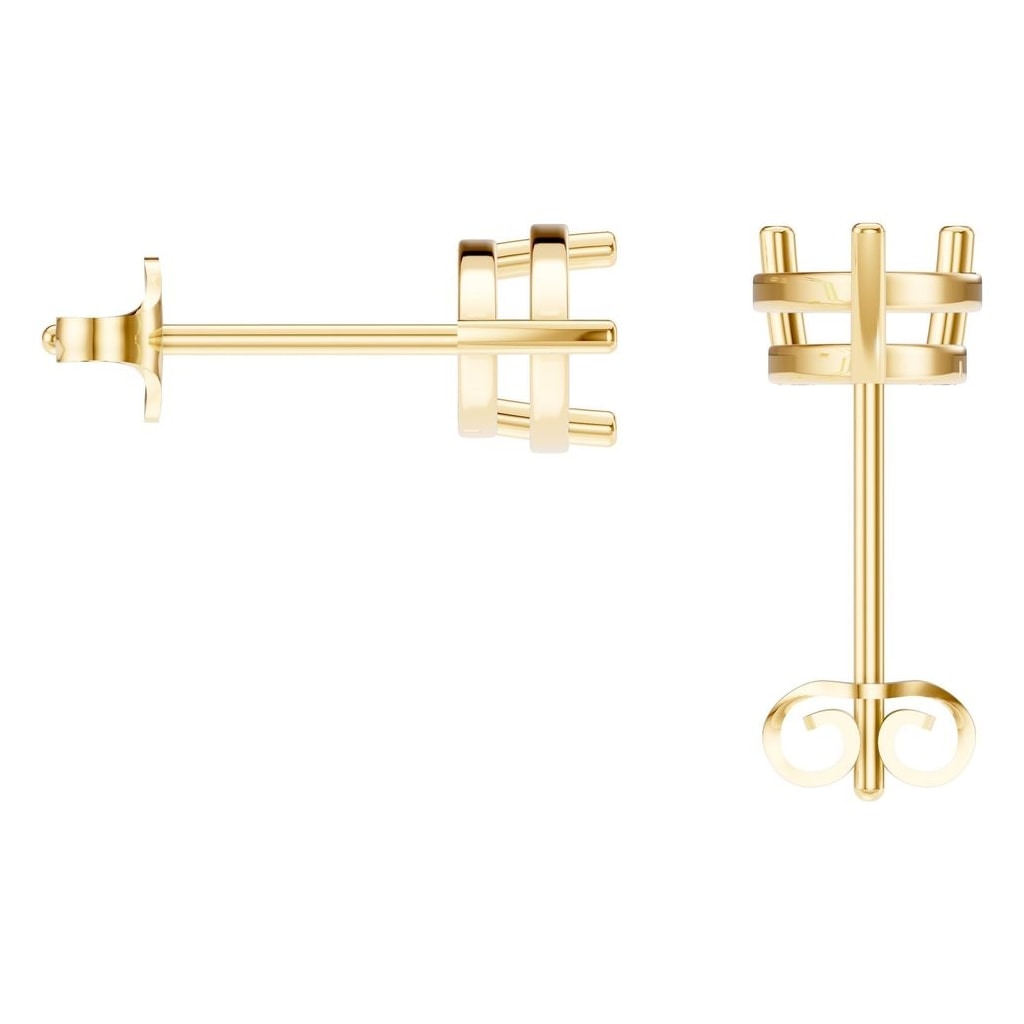 EA-4291 Yellow Gold Earrings UNSET - BACK