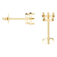 EA-4291 Yellow Gold Earrings UNSET - BACK