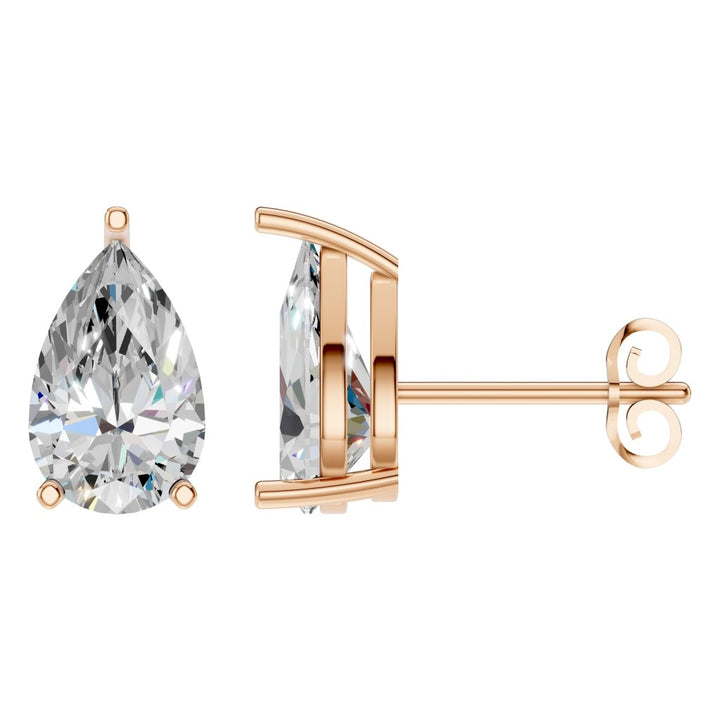 Solitaire Stud Earrings Mounting - Pear 11x7mm