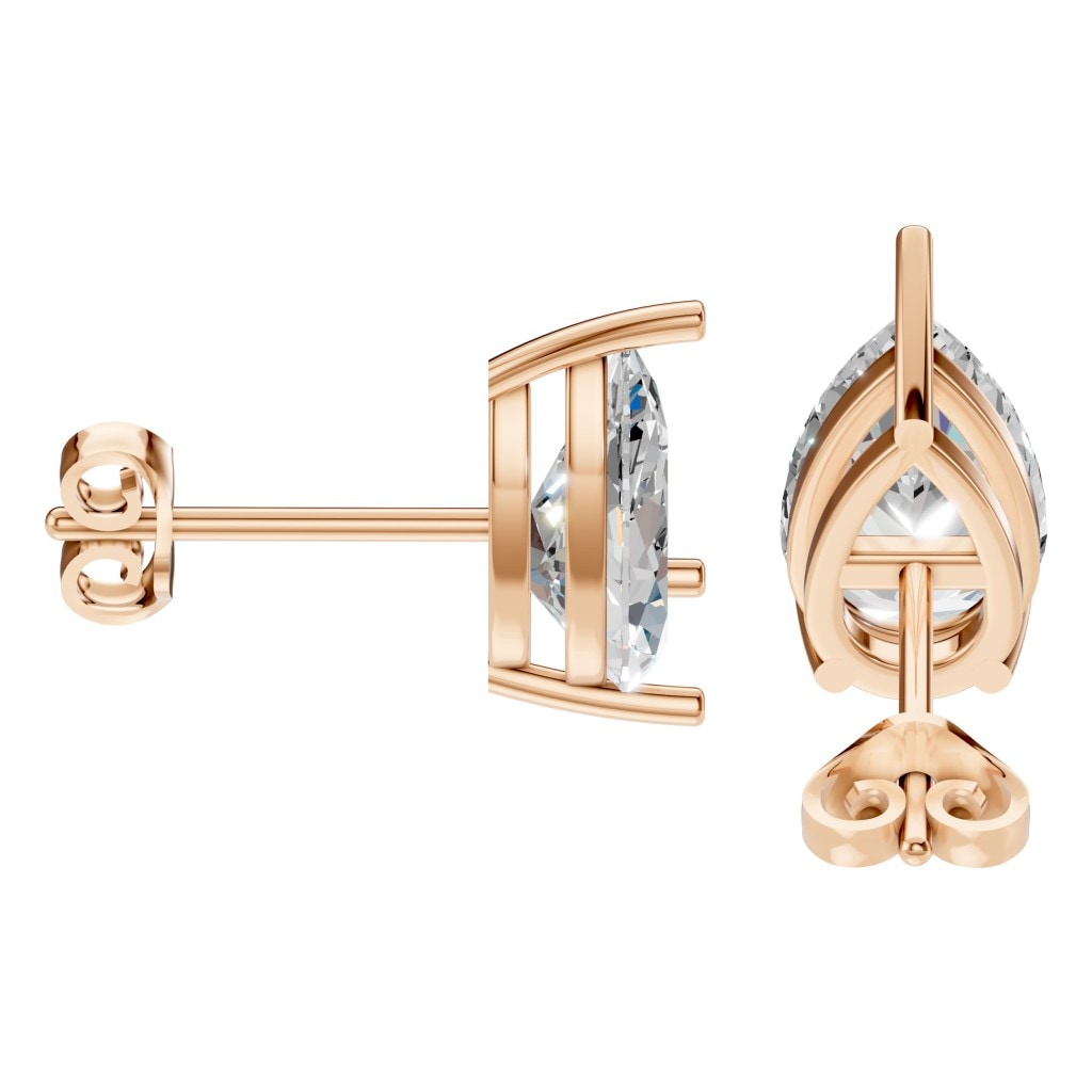 EA-4291 Rose Gold Earrings SET - Side View