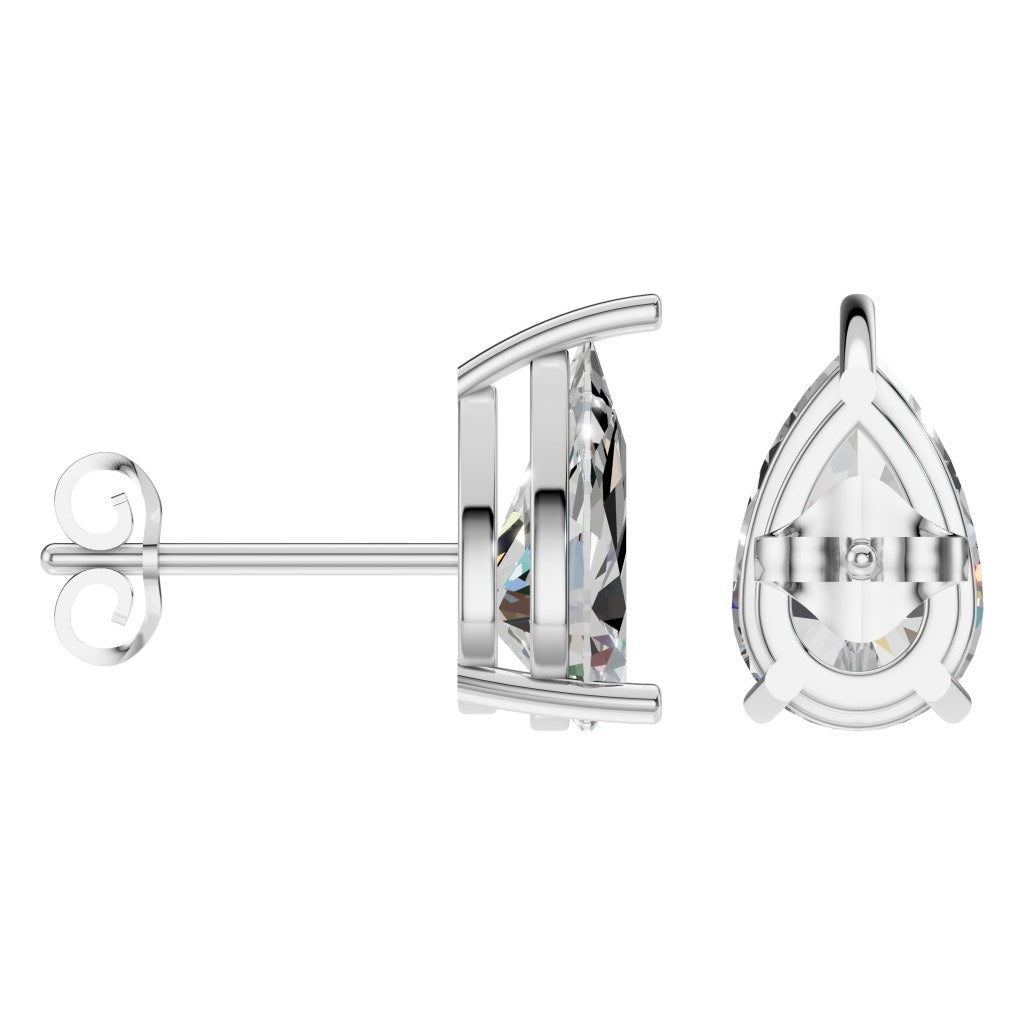 EA-4291 White Gold Earrings SET - ANGLE