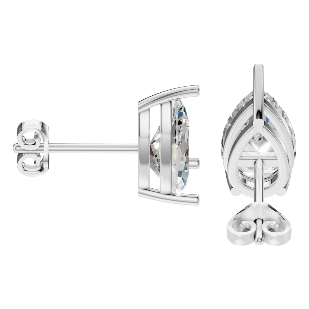 EA-4291 White Gold Earrings SET - Side View