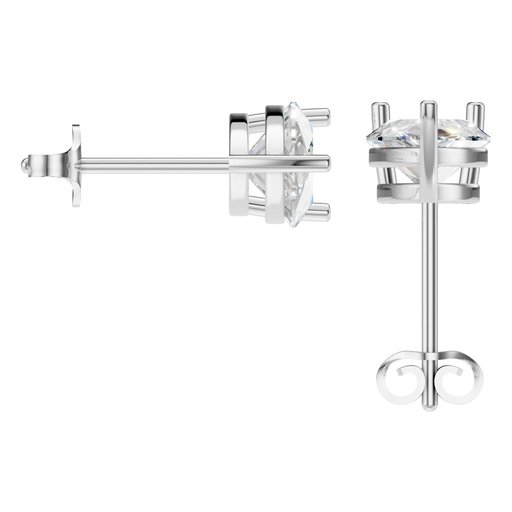 EA-4291 White Gold Earrings SET - BACK