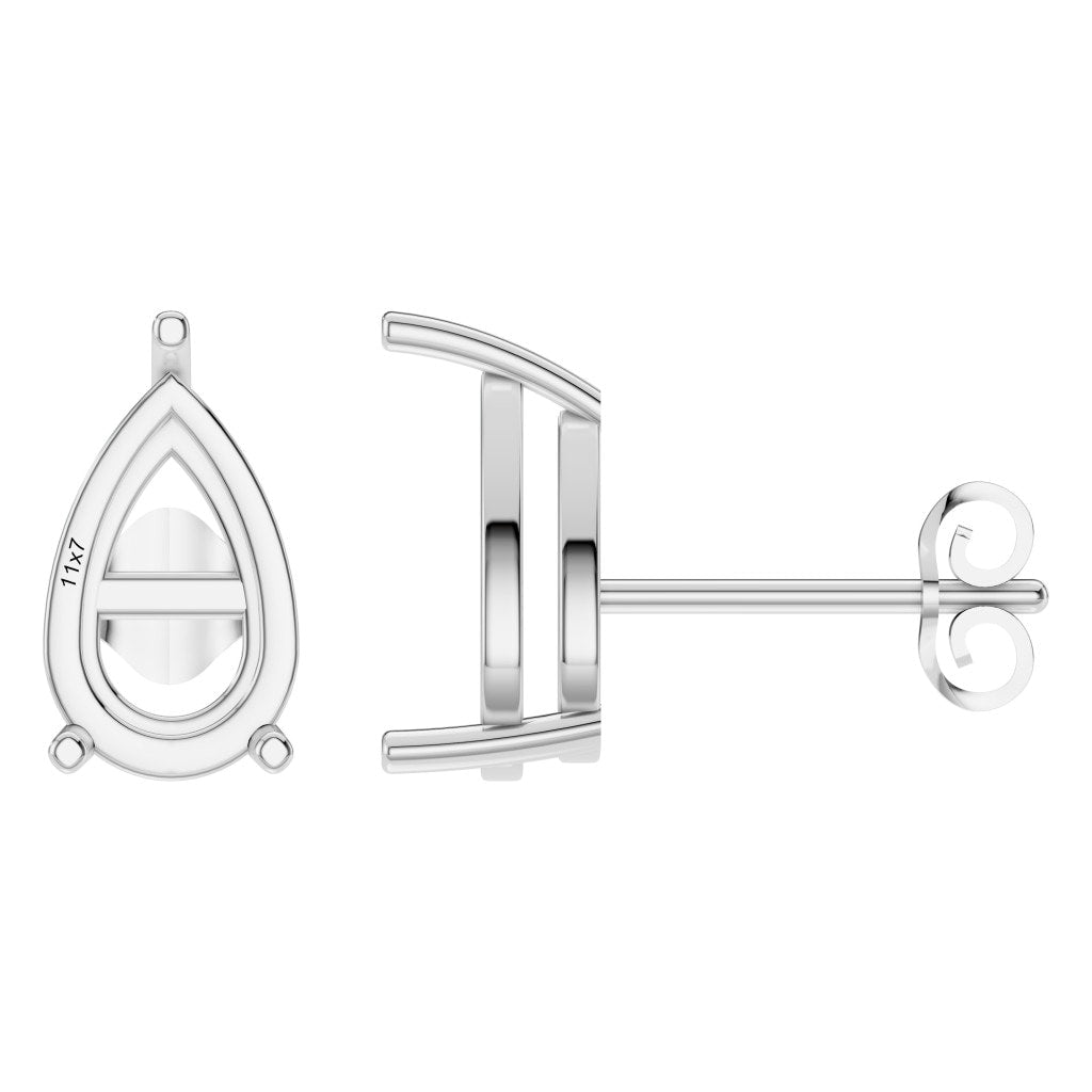 EA-4291 White Gold Earrings UNSET - Main View