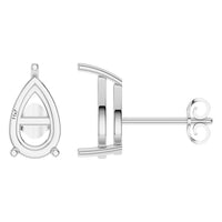 EA-4291 White Gold Earrings UNSET - Main View