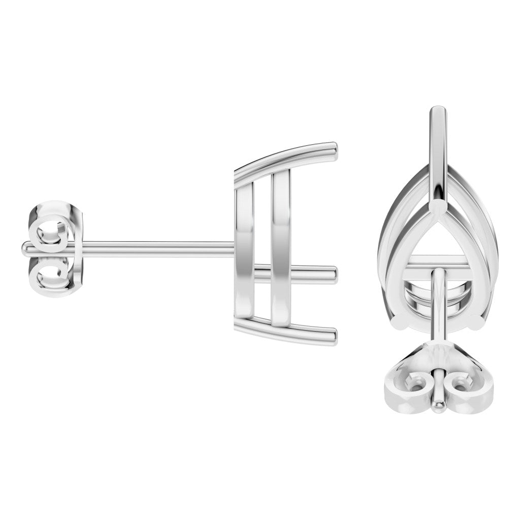 EA-4291 White Gold Earrings UNSET - Side View