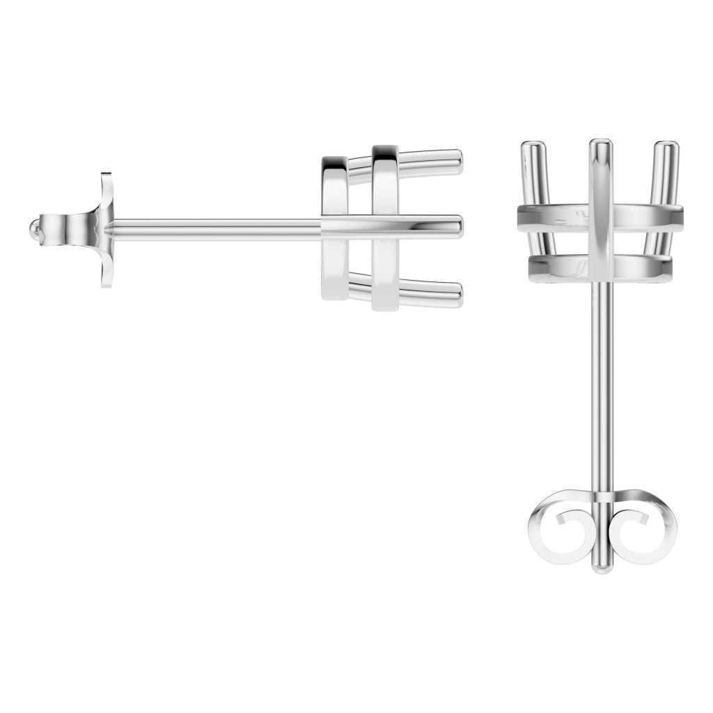 EA-4291 White Gold Earrings UNSET - BACK