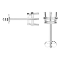EA-4291 White Gold Earrings UNSET - BACK