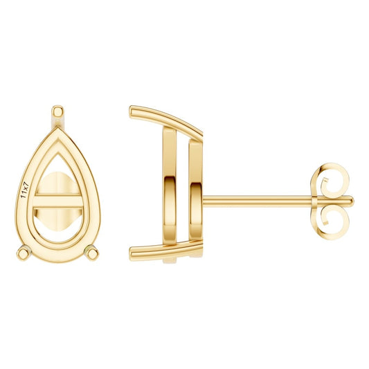 EA-4291 Yellow Gold Earrings UNSET - Main View