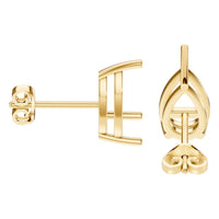 EA-4291 Yellow Gold Earrings UNSET - Side View