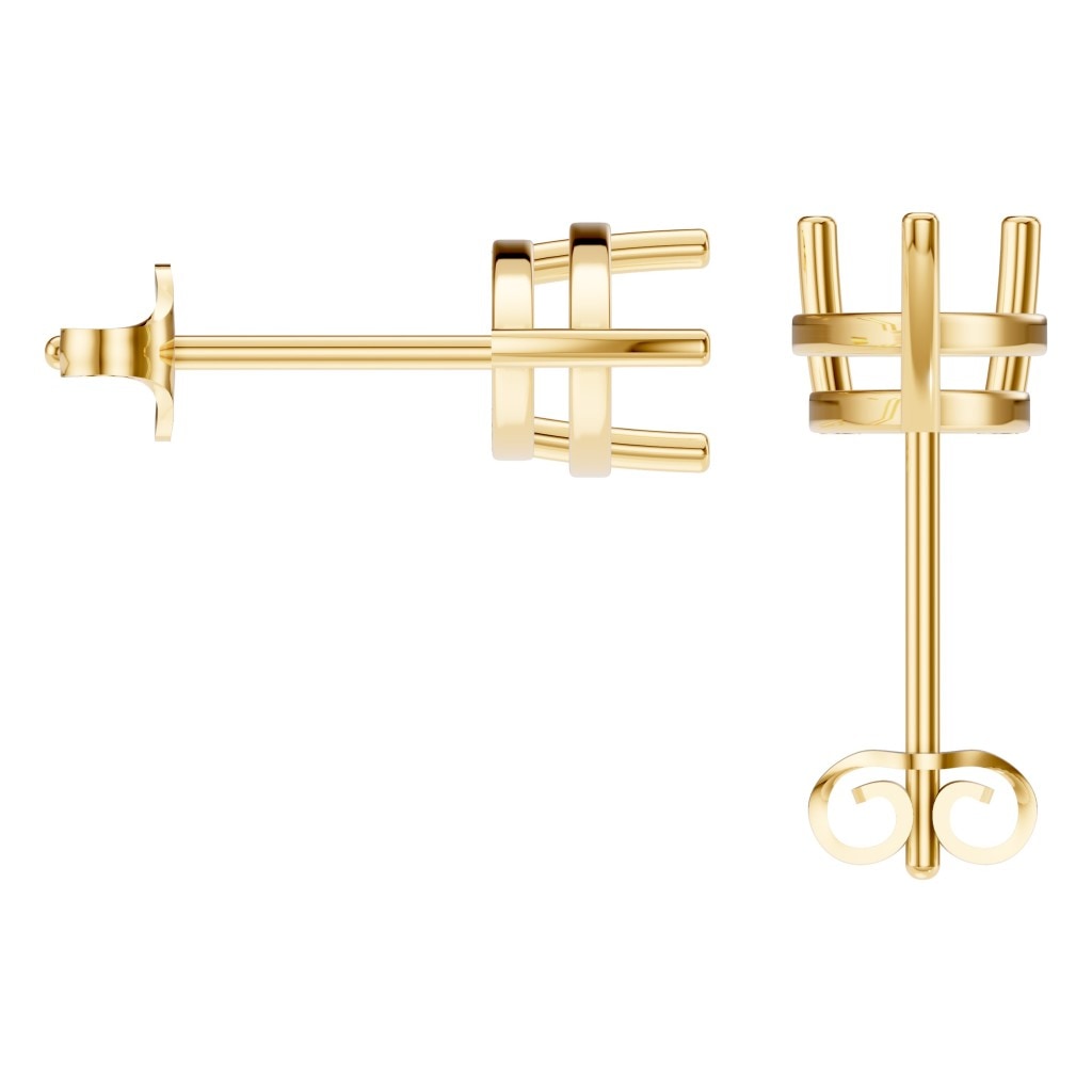 EA-4291 Yellow Gold Earrings UNSET - BACK