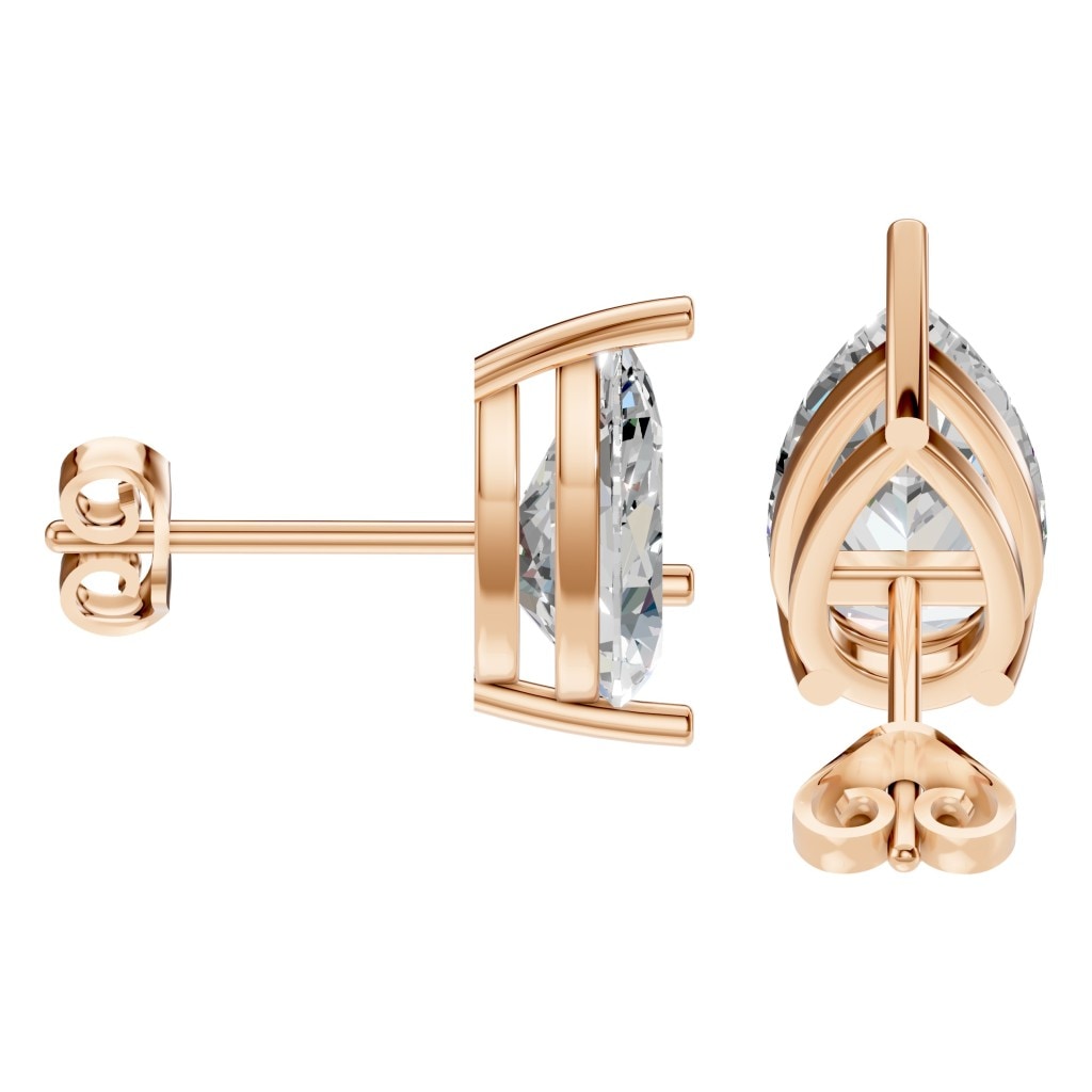 EA-4291 Rose Gold Earrings SET - Side View