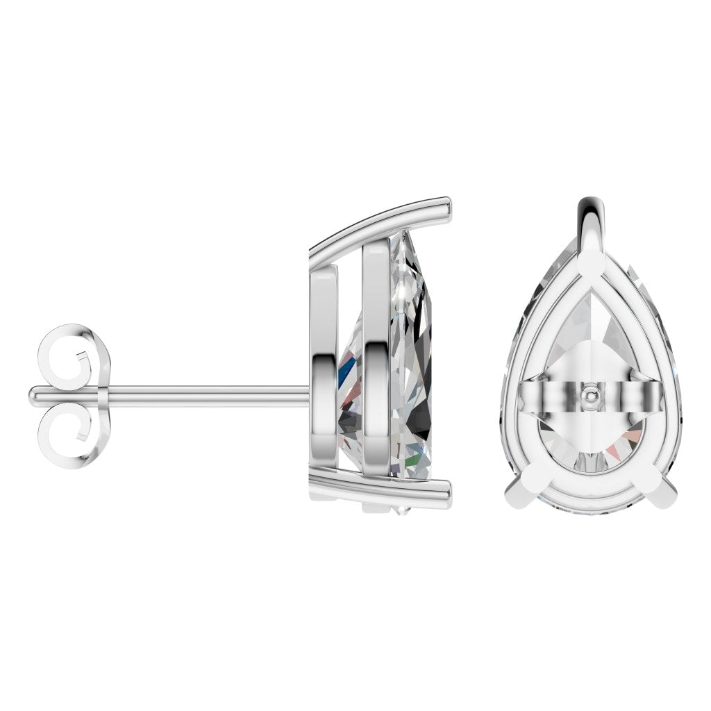 EA-4291 White Gold Earrings SET - ANGLE
