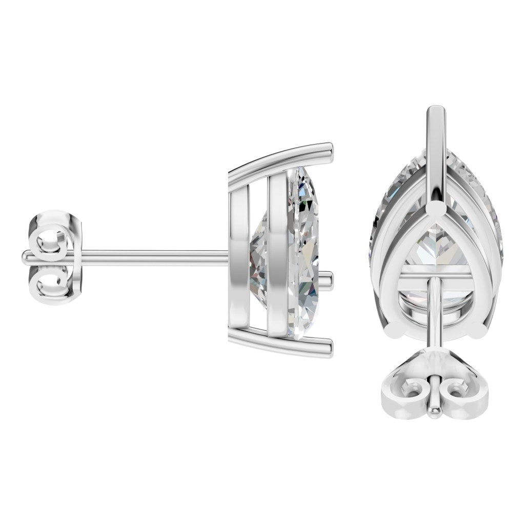 EA-4291 White Gold Earrings SET - Side View