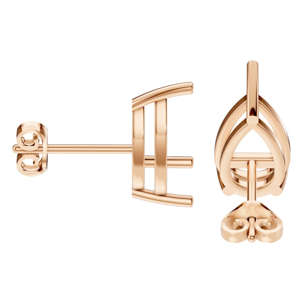 EA-4291 Rose Gold Earrings UNSET - Side View
