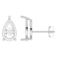 EA-4291 White Gold Earrings UNSET - Main View