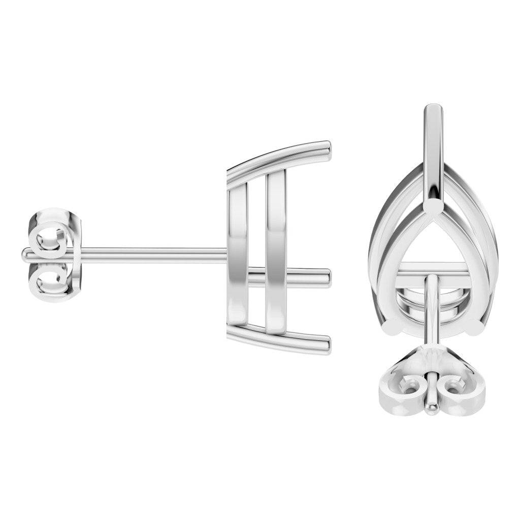 EA-4291 White Gold Earrings UNSET - Side View