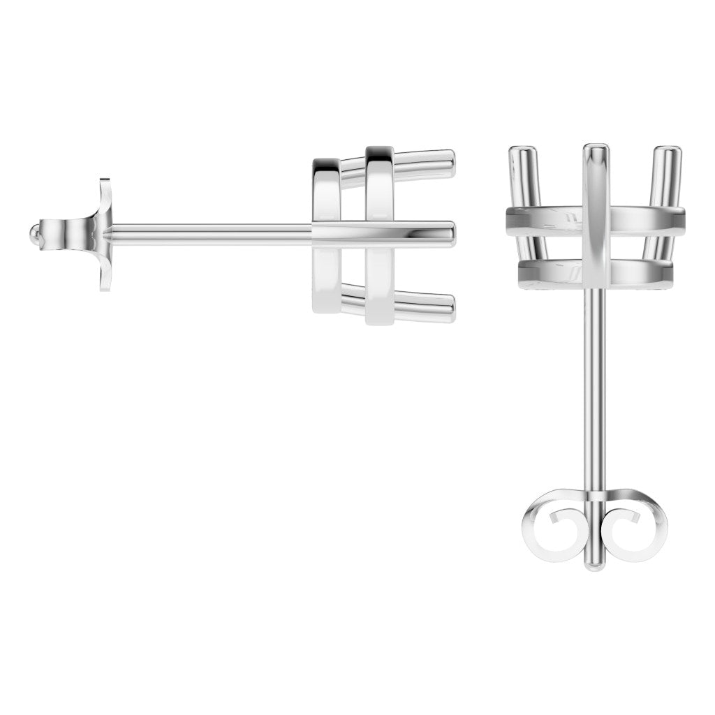 EA-4291 White Gold Earrings UNSET - BACK