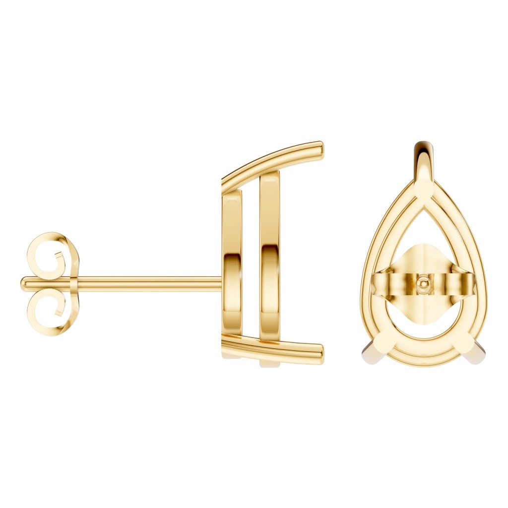 EA-4291 Yellow Gold Earrings UNSET - ANGLE