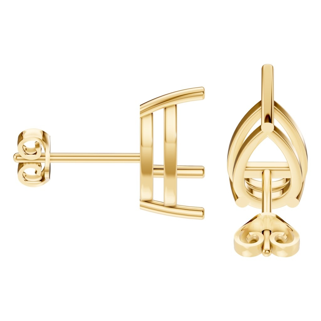EA-4291 Yellow Gold Earrings UNSET - Side View