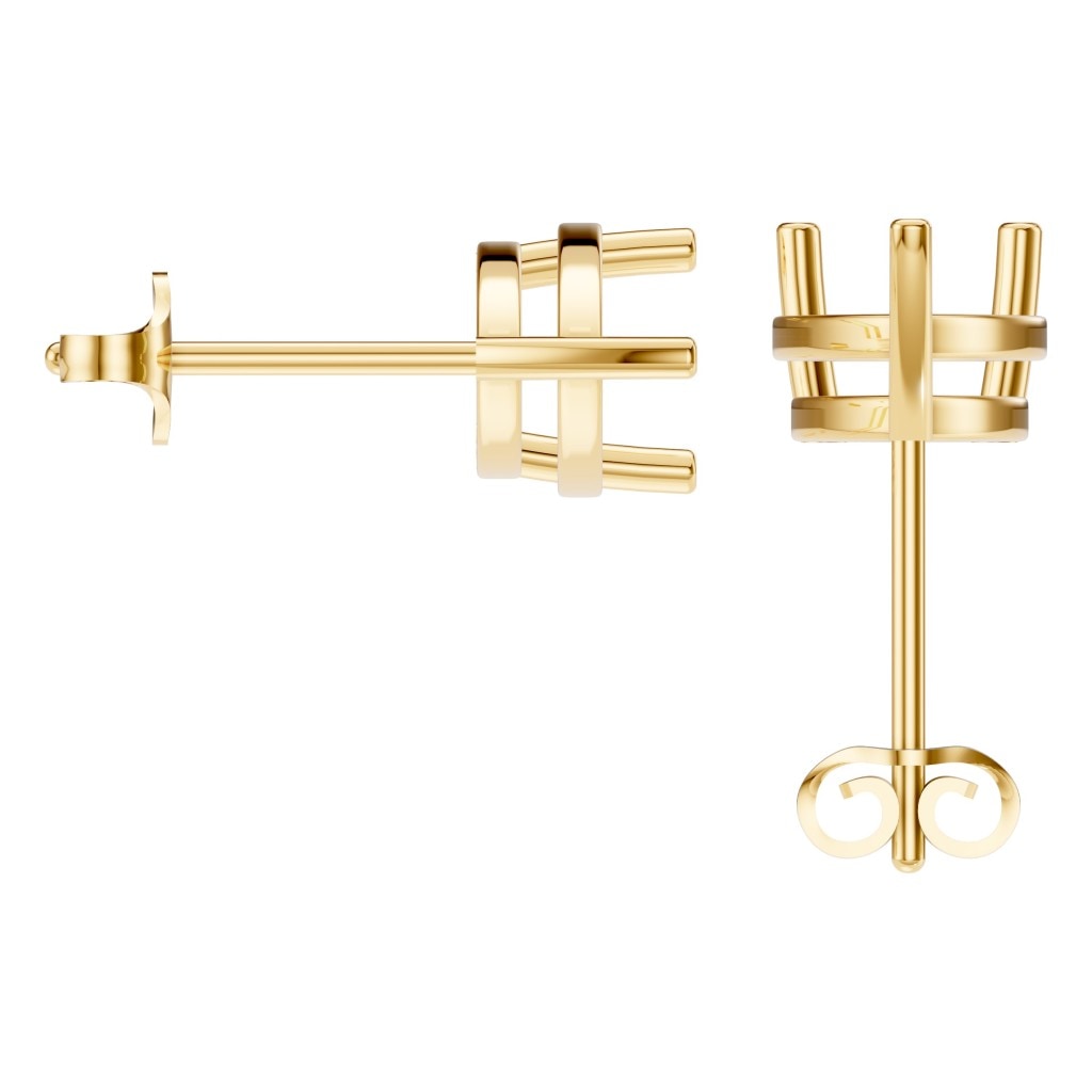 EA-4291 Yellow Gold Earrings UNSET - BACK