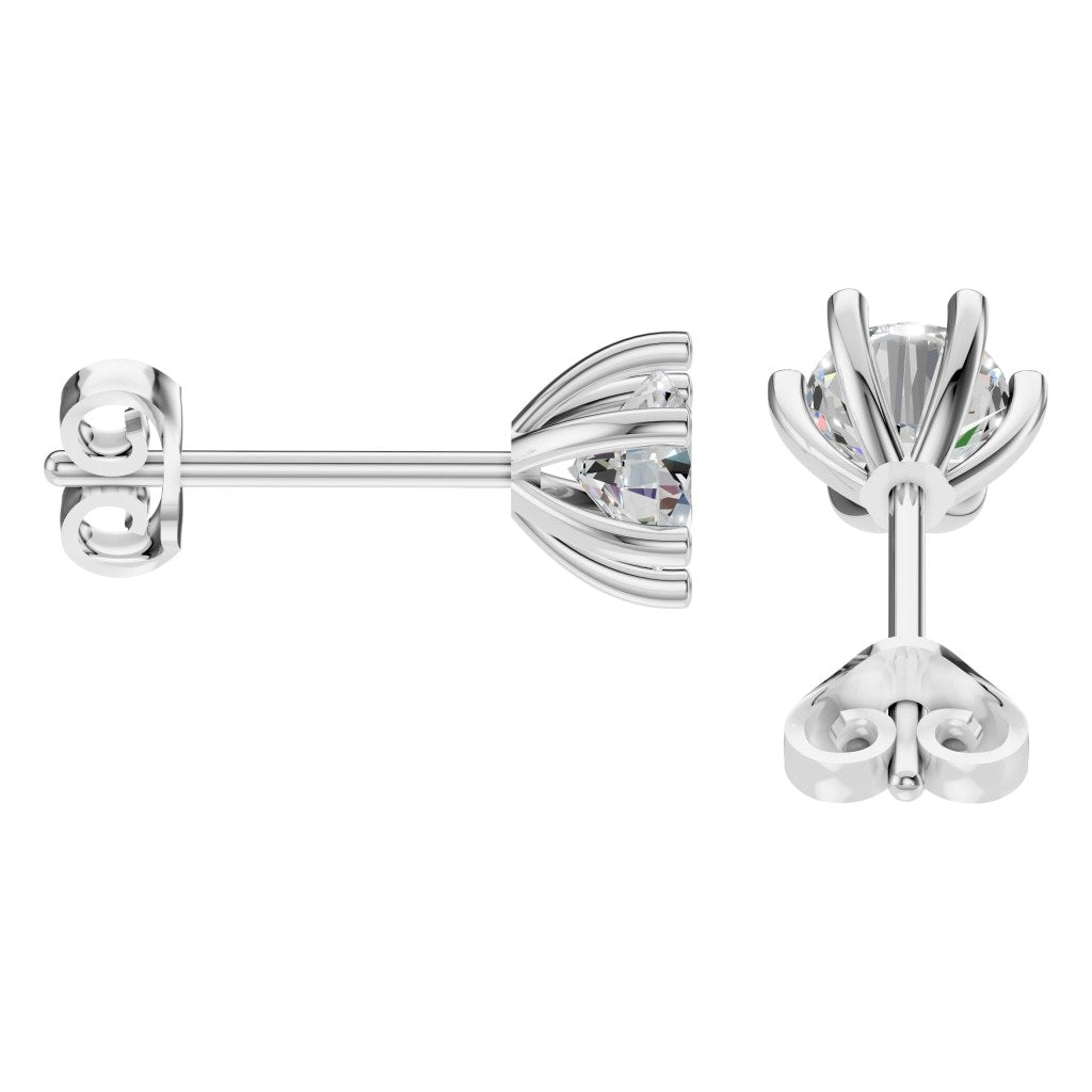 EA-4293 White Gold Earrings SET - Side View