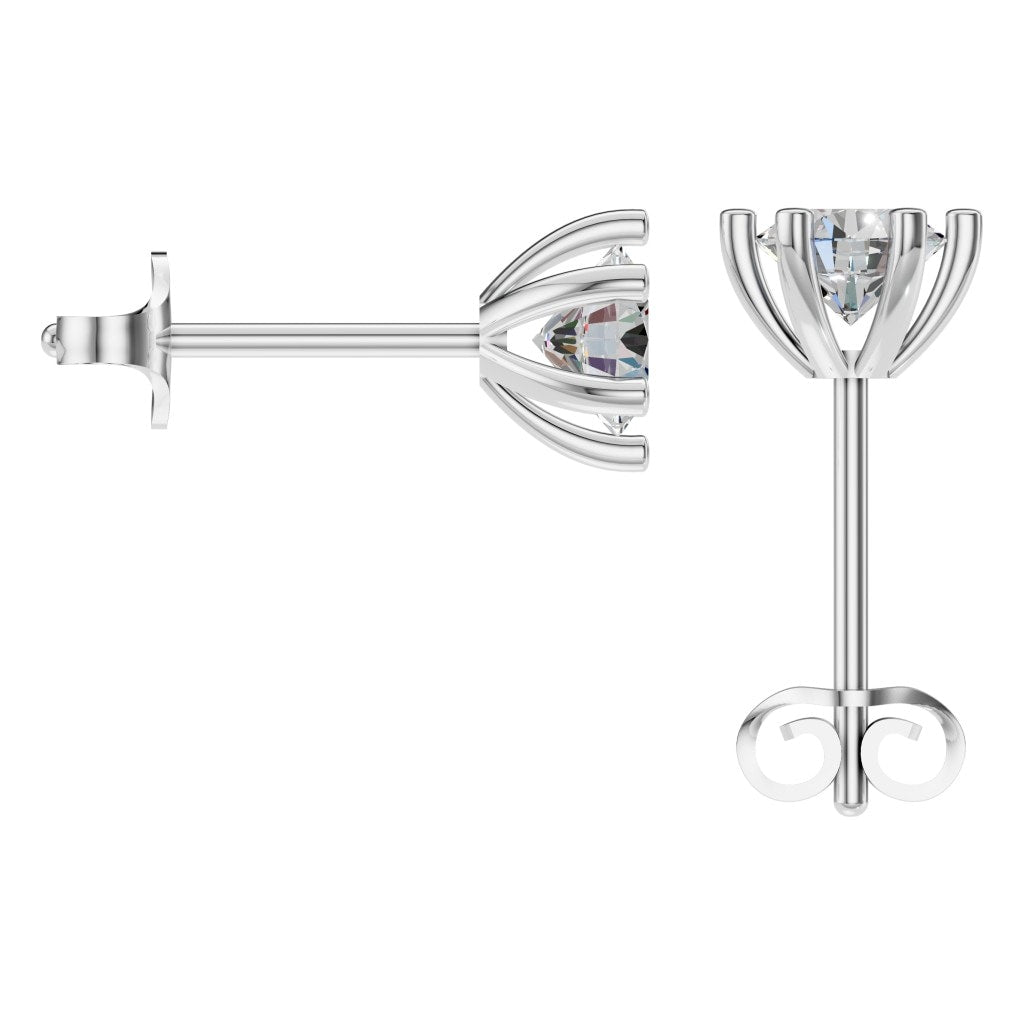 EA-4293 White Gold Earrings SET - BACK