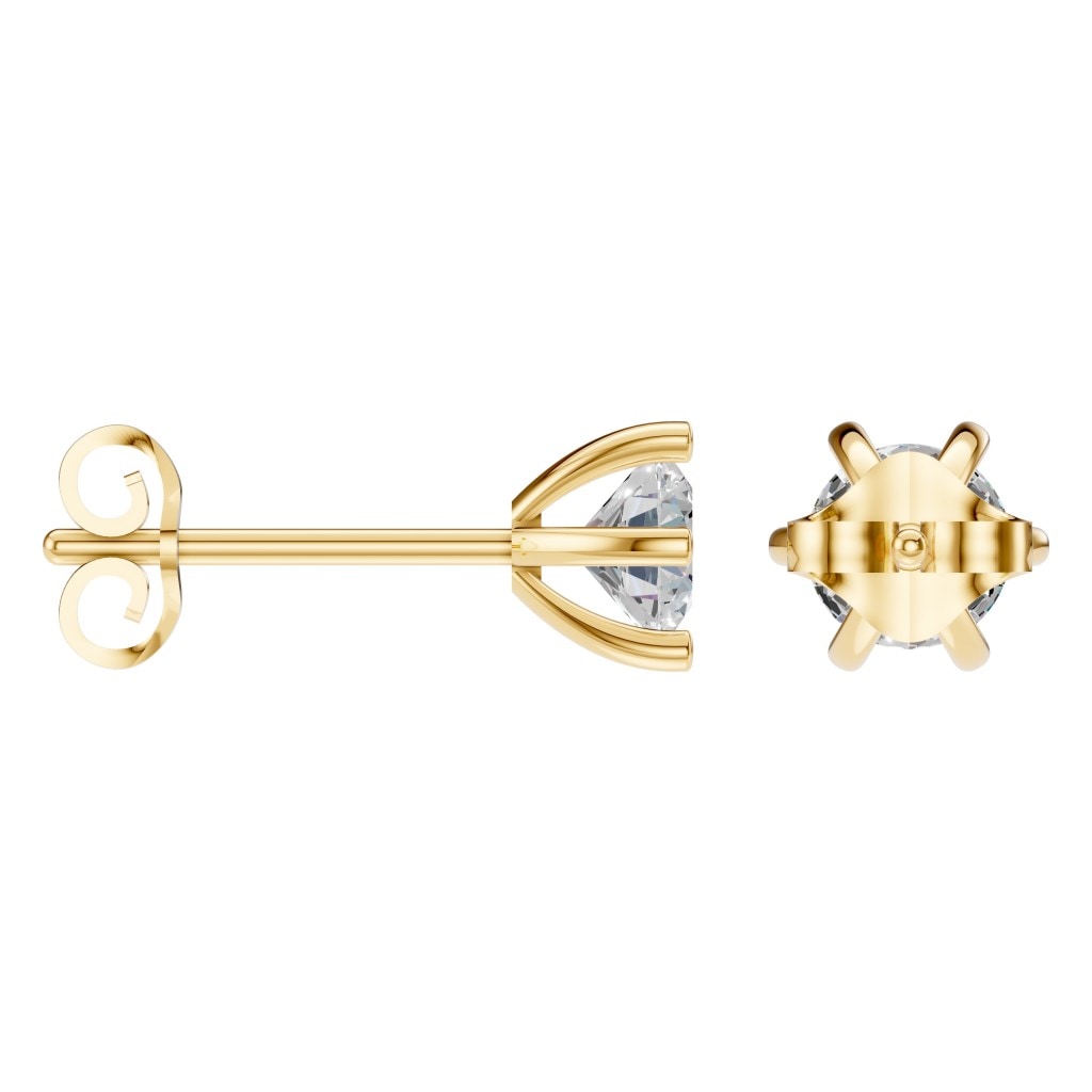 EA-4293 Yellow Gold Earrings SET - ANGLE