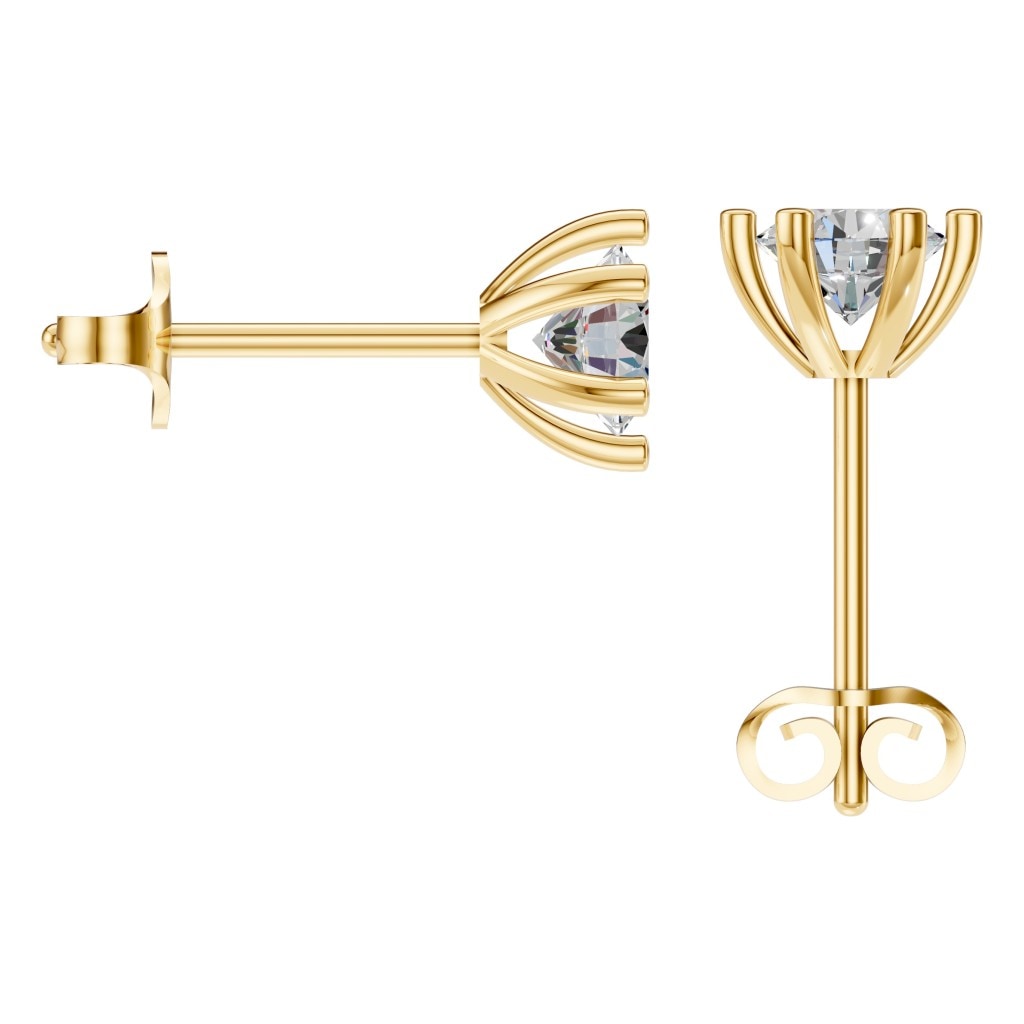 EA-4293 Yellow Gold Earrings SET - BACK