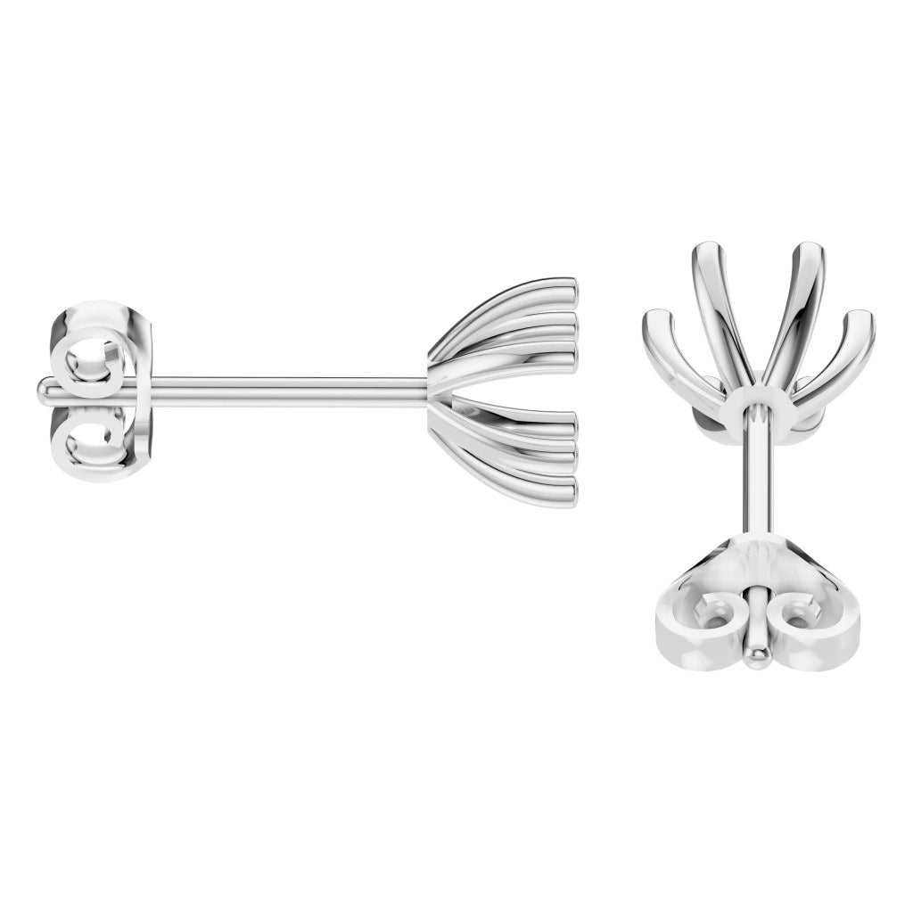 EA-4293 White Gold Earrings UNSET - Side View
