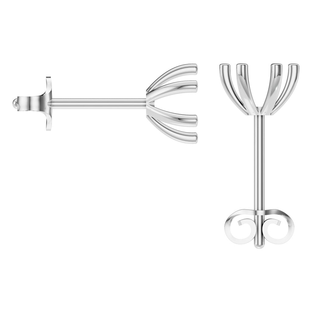 EA-4293 White Gold Earrings UNSET - BACK